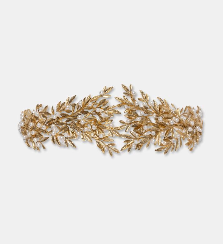 Edmond Moussallem Gold-plated Olive Branch Pearl Embellished Belt, Packshot View