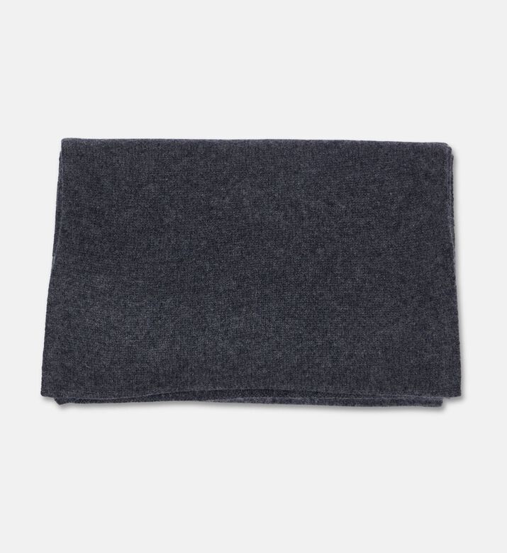 Galeries Lafayette Cashmere Knit Ribbed Scarf, Dark-grey, Packshot View