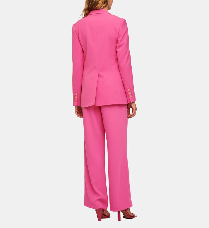 Crepe Straight Cut Blazer Jacket Crepe Straight Cut Blazer Jacket