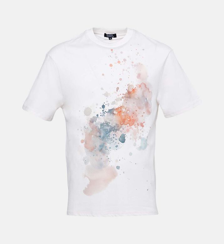 Cotton Paint-design Crewneck T-shirt