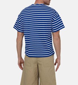 تيشيرت بياقة دائرية مخططة قطن