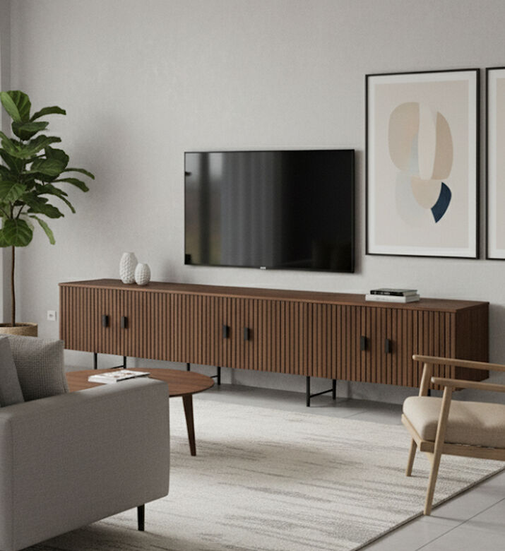 Home Deco and More Remi Mango Wood Tv Unit, Packshot View