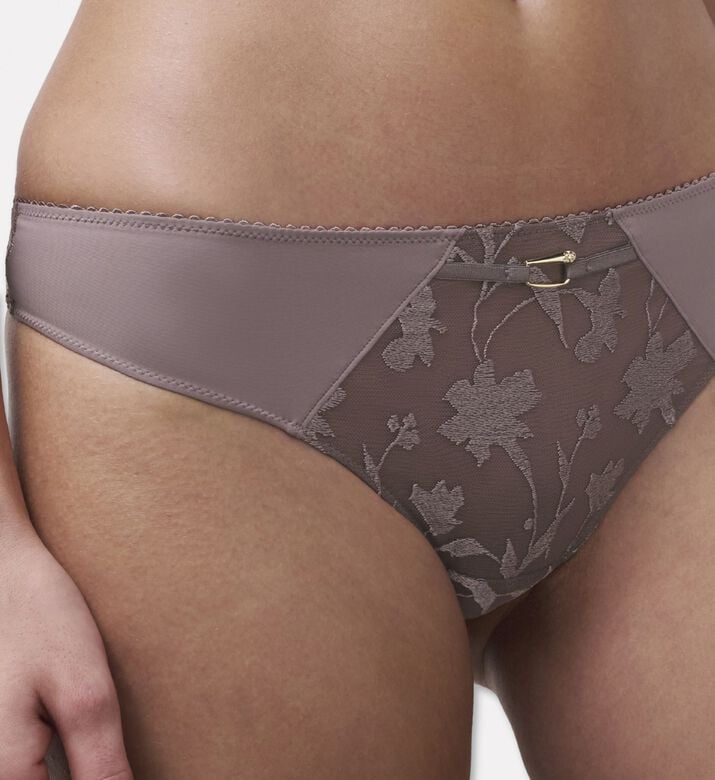 Chantelle Embroidered Tanga Briefs, Model View