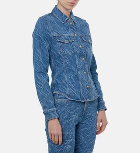 Ganni Button Closure Long-sleeve Denim Jacket, Model View