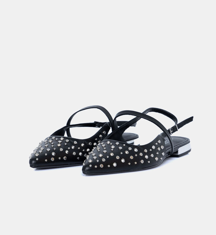 Edgy Metallic Block Flat Shoes