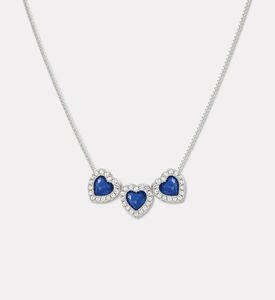 Nomination Dark Blue Heart-shaped Stones Silver-tone Necklace, Packshot View