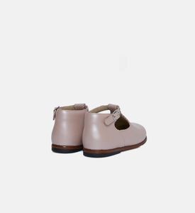 T-bar Cut-out Scalloped Edge Shoes