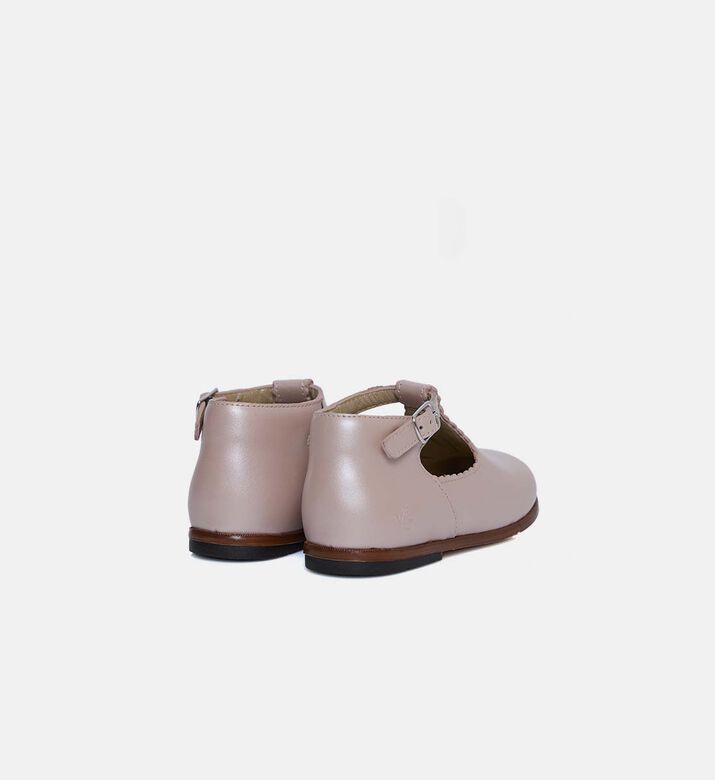 T-bar Cut-out Scalloped Edge Shoes