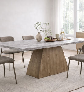 Home Deco and More Wood Base Rectangle Dining Table, Packshot View