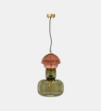 Two-tiered Glass Pendant Lamp