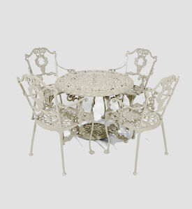 طاولة طعام غرايب بيضاء بـ 4 كراسي 90 × 70 سم