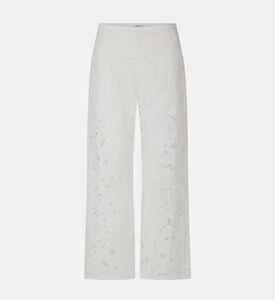 بنطال دانتيل بنقشة عريض الساقين