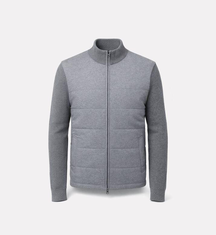 Hackett London Hybrid Zip Fastening Ribbed Cuffs Jacket, Packshot View