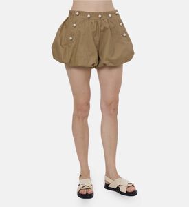 شورت منتفخ بخصر عالٍ وطيّات