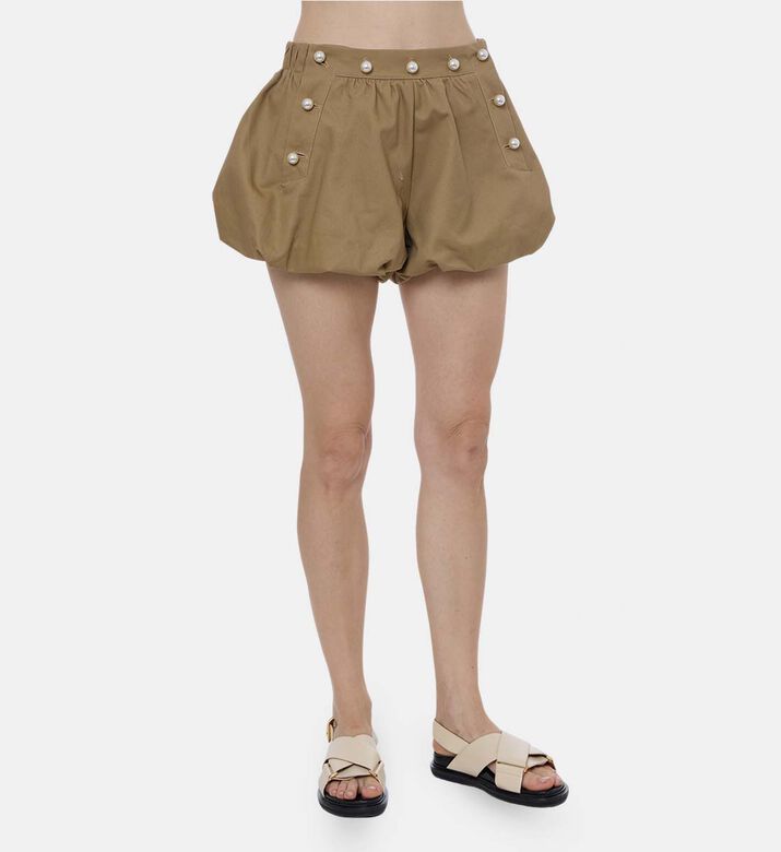 High-waisted Pleated Balloon Shorts