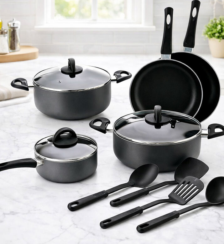 Home Deco and More Teflon 8-pieces Cookware Set, Packshot View