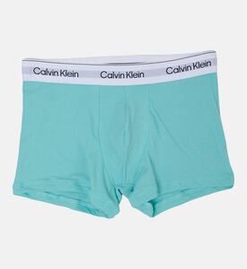 Calvin Klein Cotton Logo-print 3-pack Trunks, Blue, Xxl, Packshot View