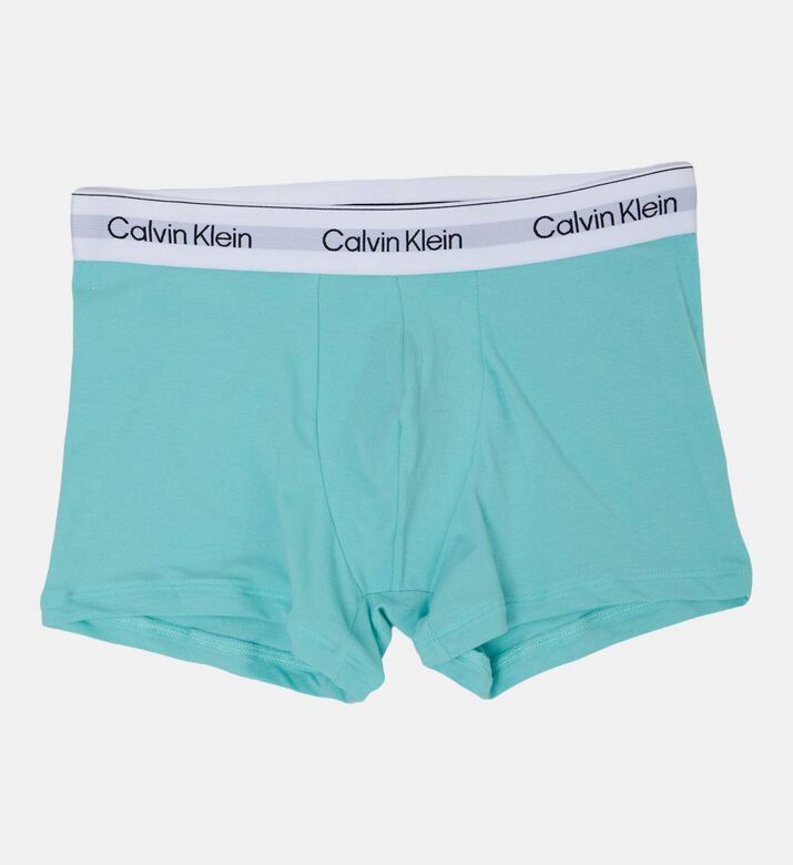 Calvin Klein Cotton Logo-print 3-pack Trunks, Blue, Xxl, Packshot View