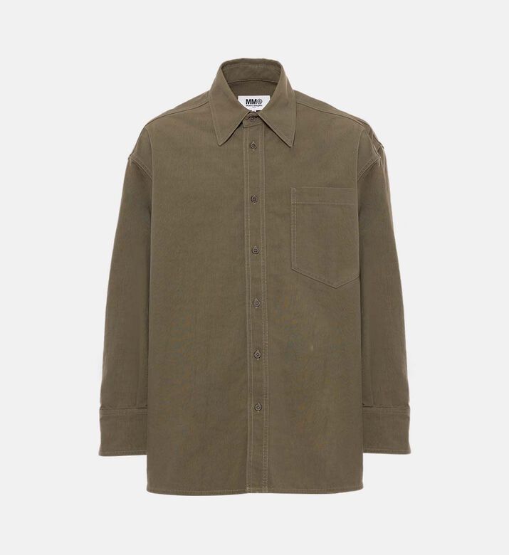Denim Oversized Long-sleeve Shirt