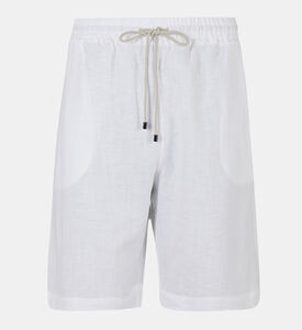 Linen Blend Elastic Waist Shorts