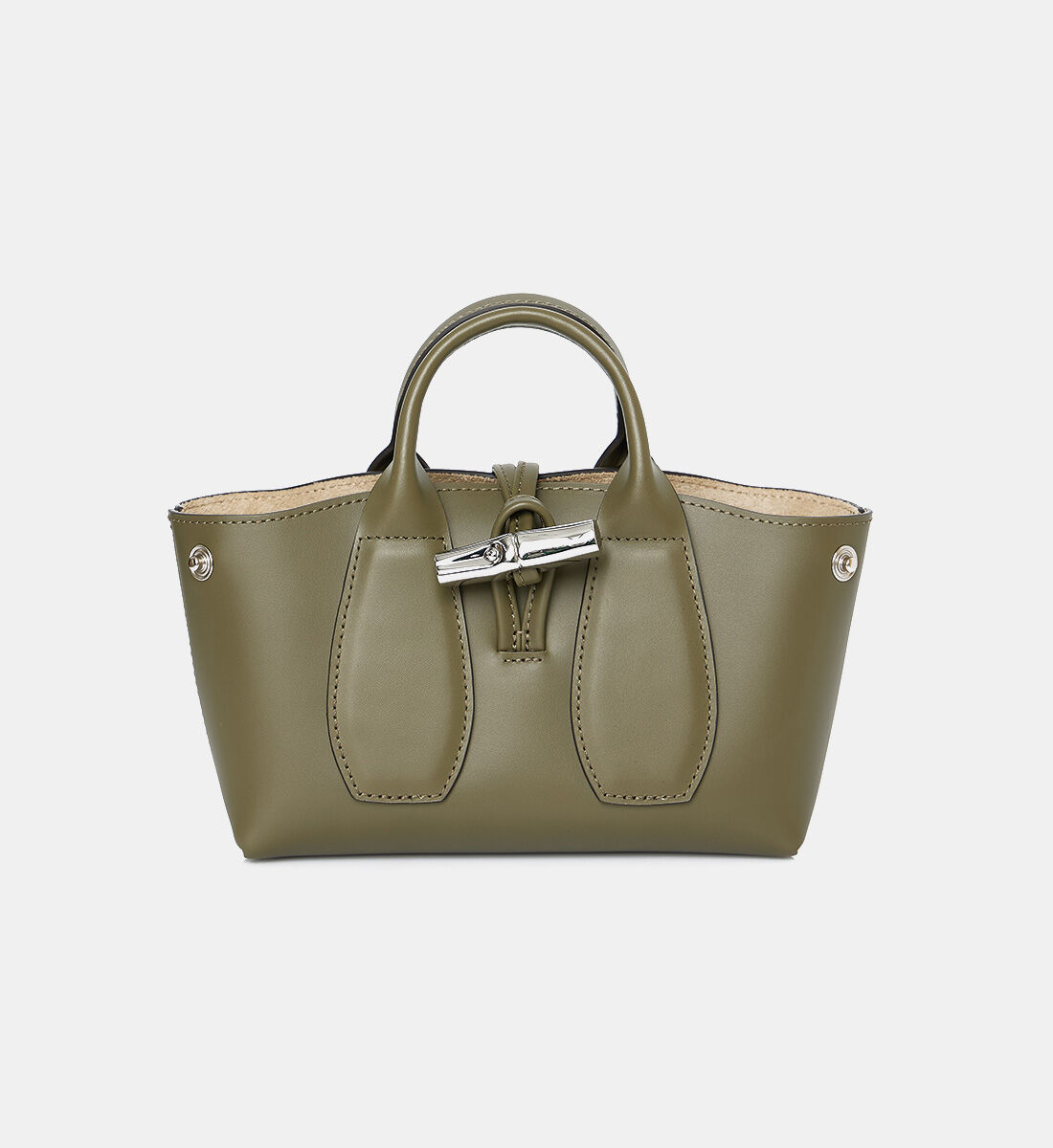 ★関税込み★ Longchamp XS Le Roseau Bag LONGCHAMP XS Le Roseau Canvas Top Handle Bag In Gingham