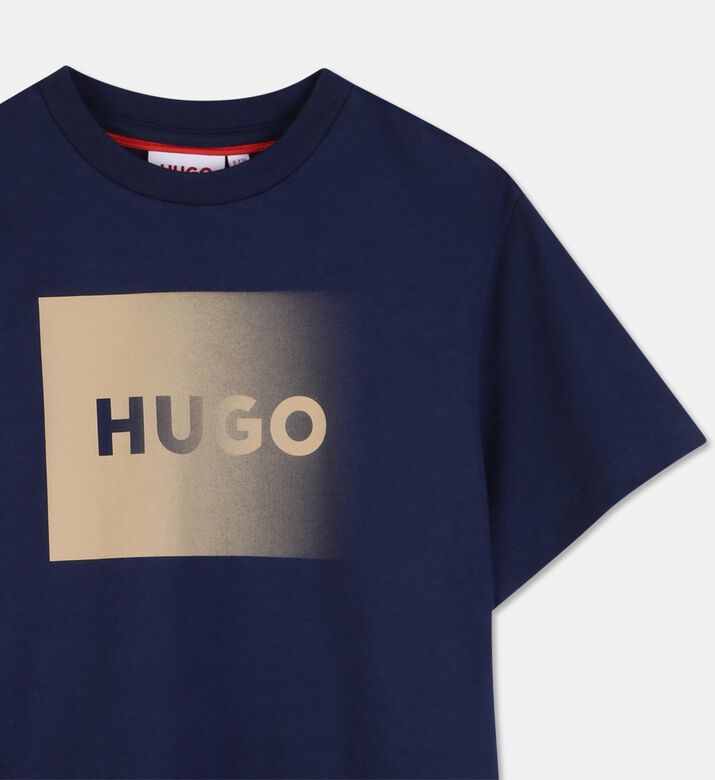 Hugo Logo-print Regular-fit T-shirt, Navy, 14y, Packshot View
