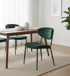 Home Deco and More Fun Velvet Dining Chair, Green, Packshot View