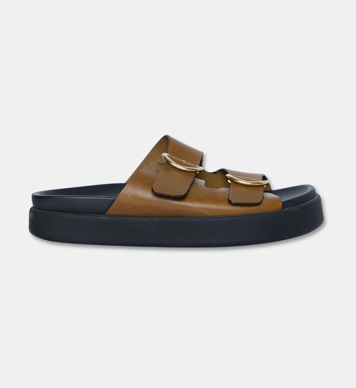 Ba&sh Cayetana Platform Buckle Sandals, Brown, Eu-39, Packshot View