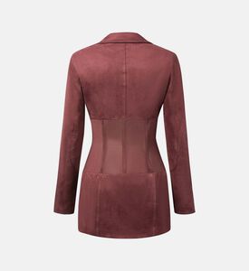 فستان قصير بنمط جاكيت كورسيه شامواه صناعي