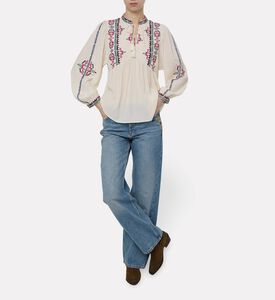 Ba and Sh Embroidered Long-sleeve Blouse, Model View