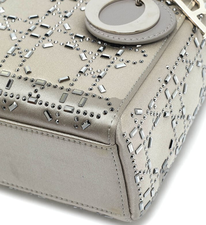 Dior Preowned Dior Cannage Strass Crystal Embellished Mini Lady Dior Tote, Packshot View