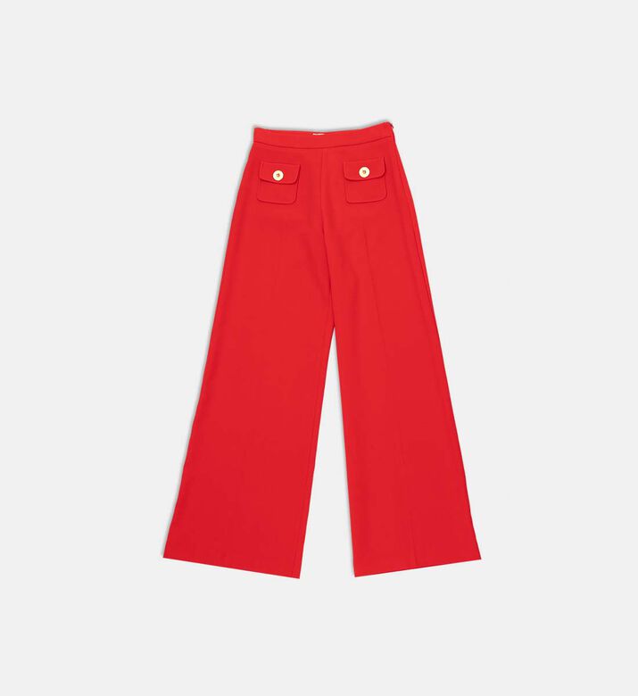 Flap Pockets Wide-leg Pants