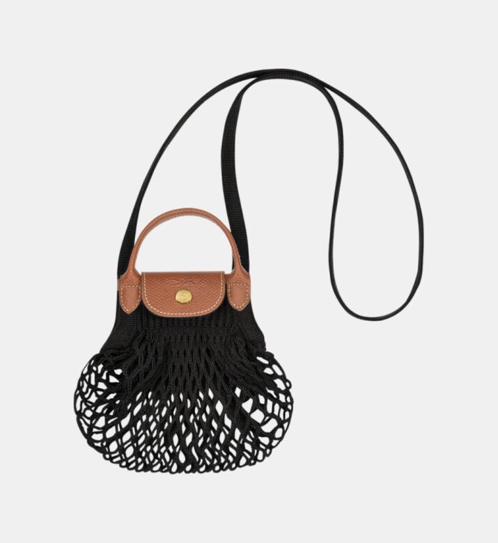 Longchamp Le Pliage Cotton Filet Clutch, Black, Packshot View