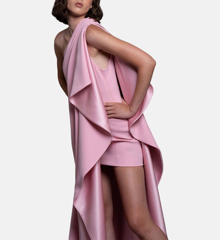 Jean Louis Sabaji Ruffle Sleeveless Flared Gown, Model View