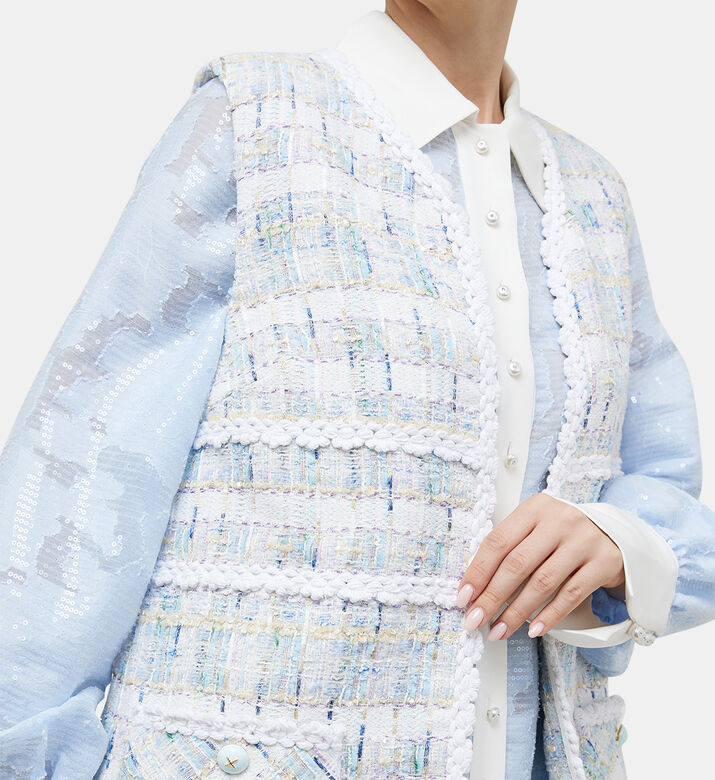Tweed Thigh-length Vest