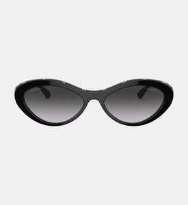 Chanel Gradient Lenses Logo-detail Cat-eye Sunglasses 57, Black, Packshot View
