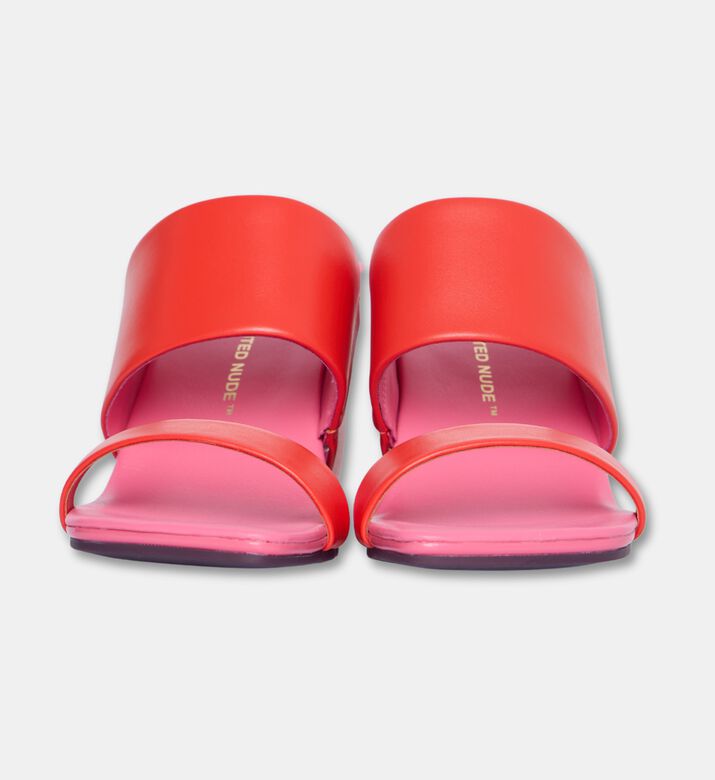 UN United Nude Cow Leather High Heel Sabot, Red, Eu-38, Packshot View
