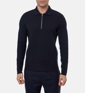 Samsoe Half-zip Long-sleeve Regular-fit Polo Shirt, Model View