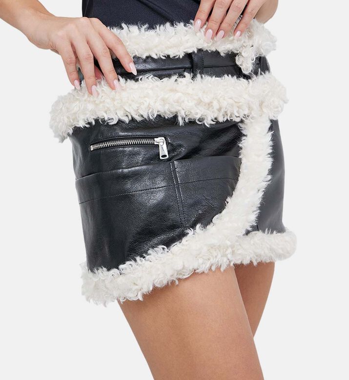 Faux Leather Utility Mini Skirt Faux Leather Utility Mini Skirt