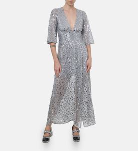 Ba and Sh Sequin-embellishment Flared Dress, Model View