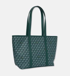 Maya.M All-over Monogram Medium Zip Tote Bag, Khaki, Packshot View