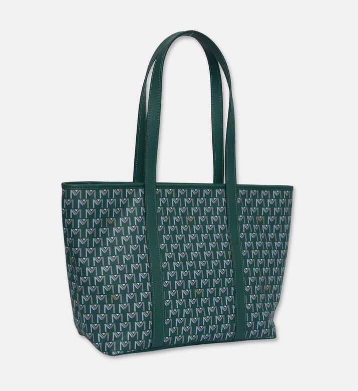 Maya.M All-over Monogram Medium Zip Tote Bag, Khaki, Packshot View