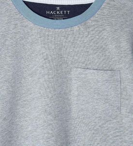 تيشيرت قطن مقسم بألوان بجيب على الصدر