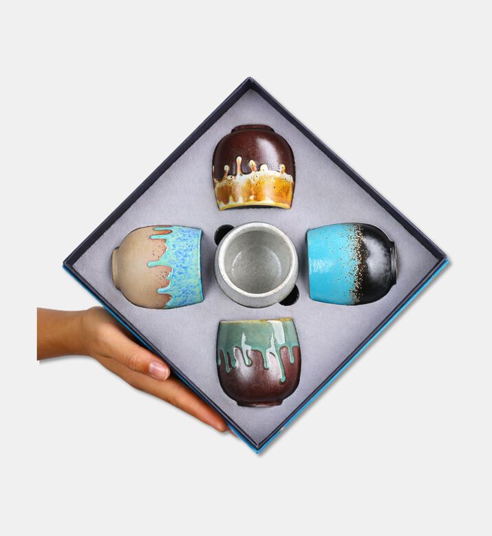 Tohfa Luxe Amber 5-piece Ceramic Cup Gift Set, Packshot View