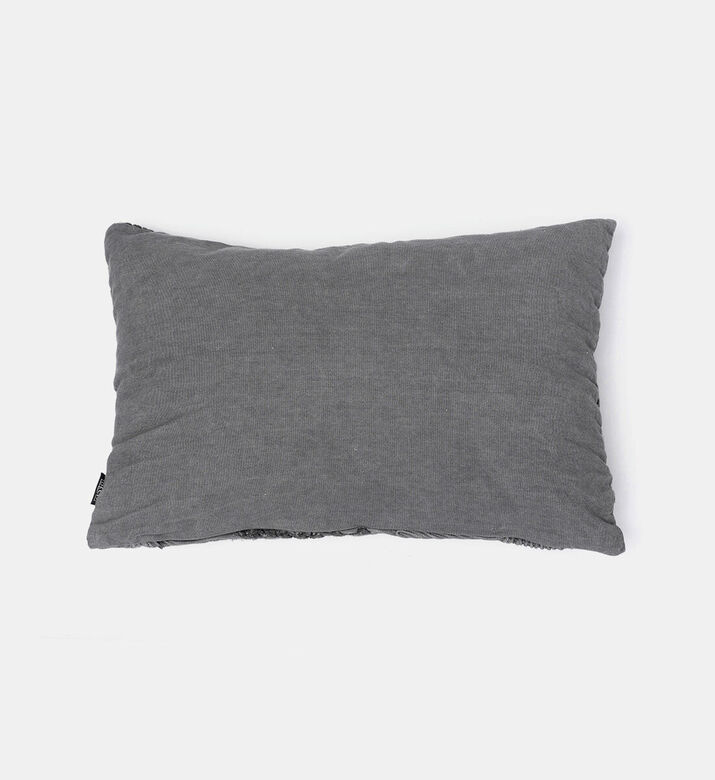 Home Deco and More Thodo Cotton Rectangular Filled And Vaccumed Cushion, Anthracite, Packshot View