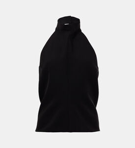 بلوزة منسدلة بياقة ملتفة حول العنق