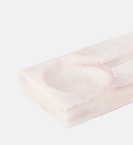 Marble and Beyond Square 4-cigar Marble Ashtray, White, Packshot View