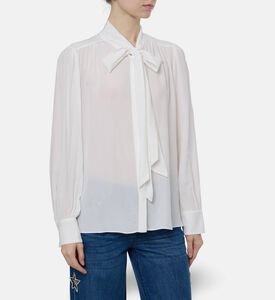 Alice and Olivia Bow-detail Long-sleeve Shirt, Model View