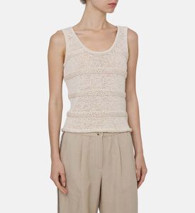 بلوزة سانيتي بدون أكمام ضيقة بنقشة