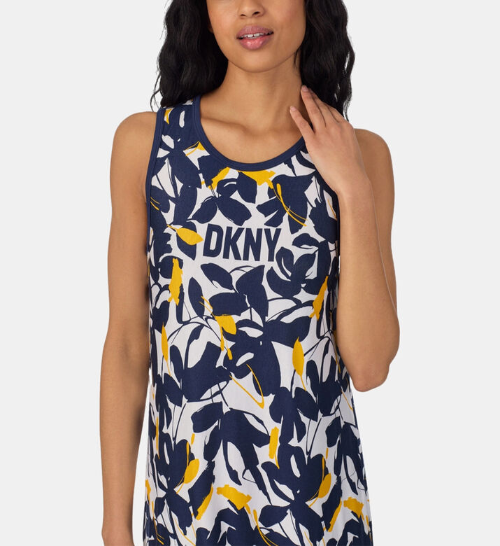 Floral-print Side Slit Sleep Dress